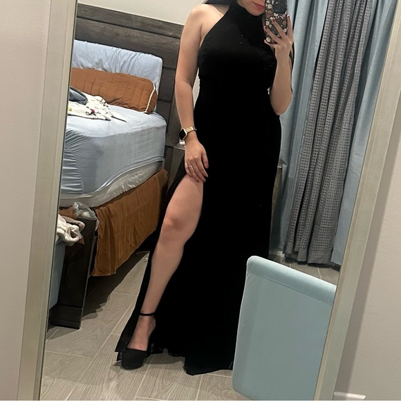 Lulus Captured Your Heart Black Halter Maxi Dress - Size XS - Picture 3 of 4